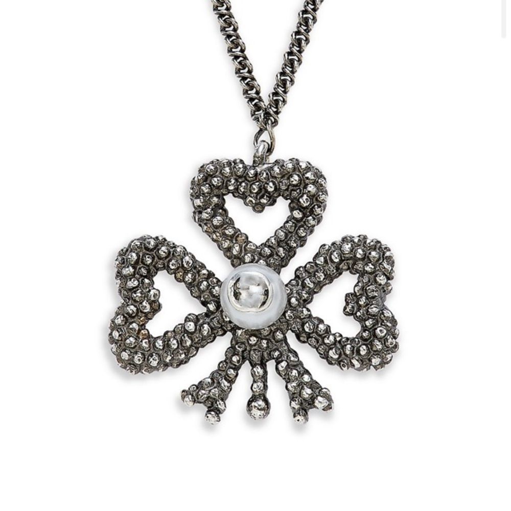 Gucci Sterling Silver Pendant Necklace New authentic clover - Picture 4 of 11